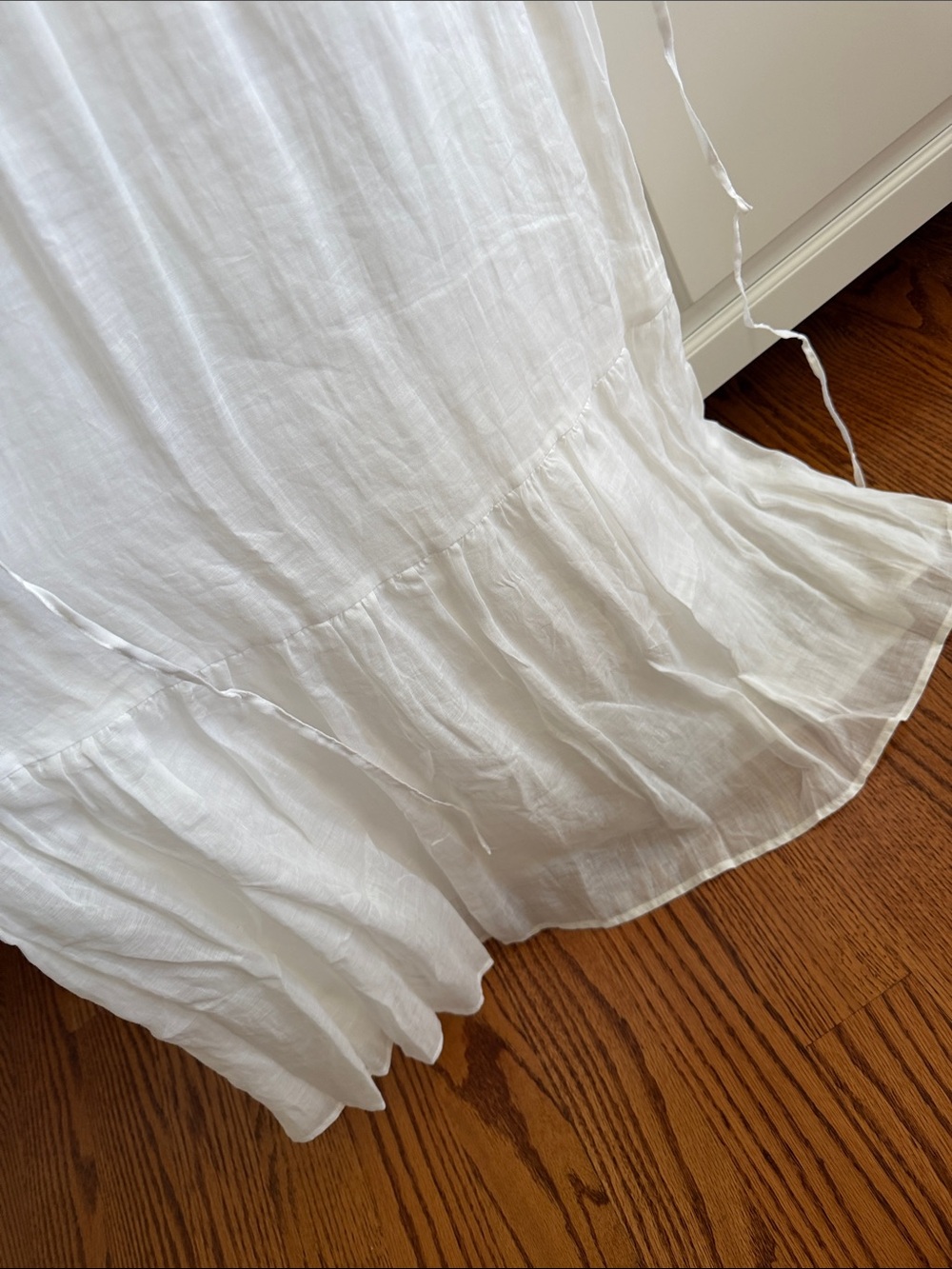 Banana Republic crisp White Ramie linen lined Halter Maxi Dress Waist XS NWOT - Picture 9 of 15